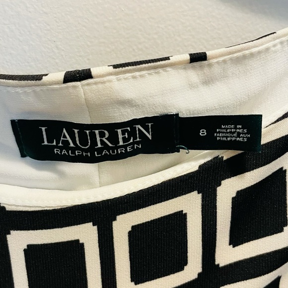 Ralph Lauren Sz8 New Black/White patterned dress - Picture 3 of 6